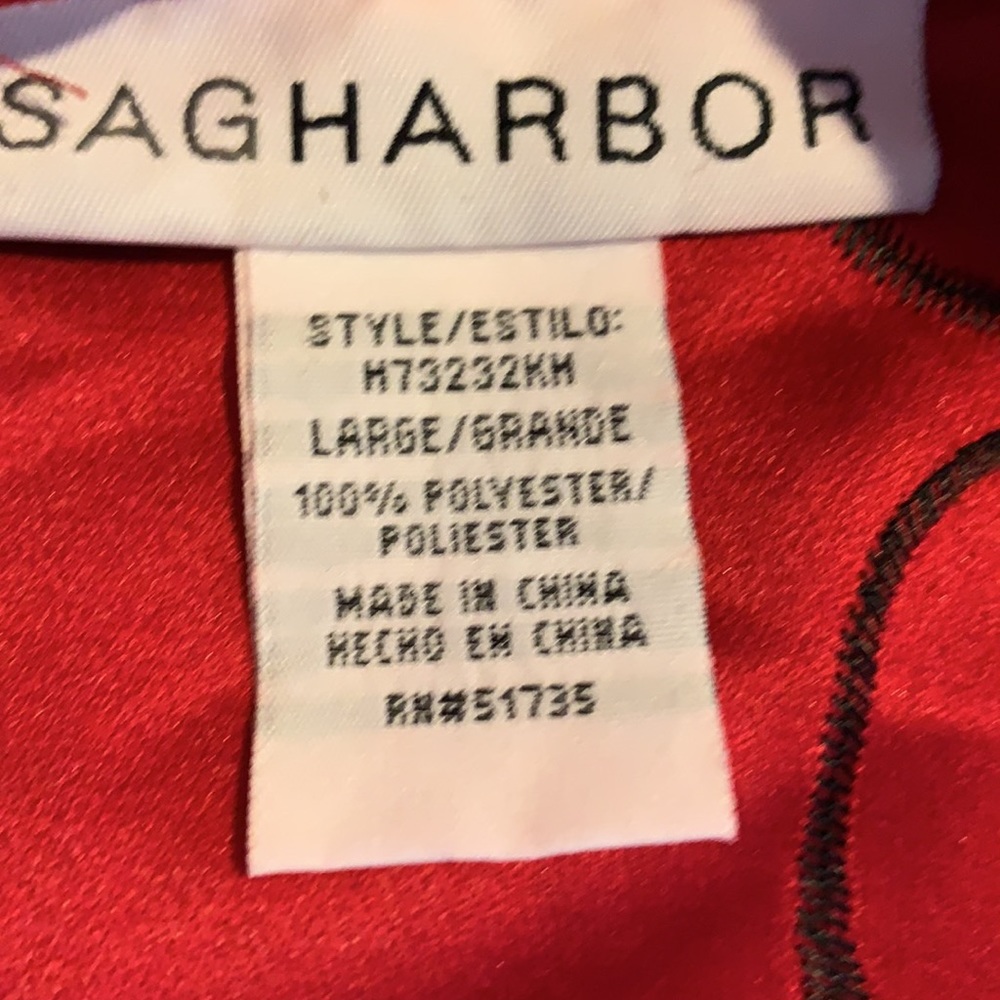 Sag Harbor Large Red Button Down Blouse Euc - image 6